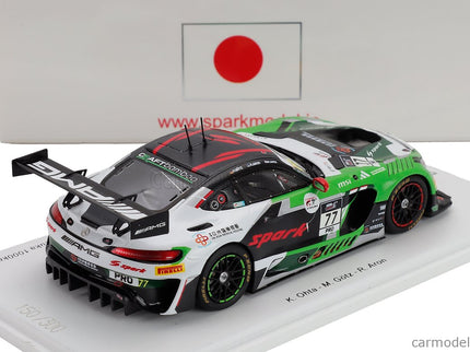Mercedes Benz AMG GT3 EVO 6.2L V8 Team Craft Bamboo Racing N°77 10. Miesto 1000km Suzuka 2025 Kakunoshin Ohta - Maximilian Gotz - Ralf Aron 1:43 Spark Model zelená čierna