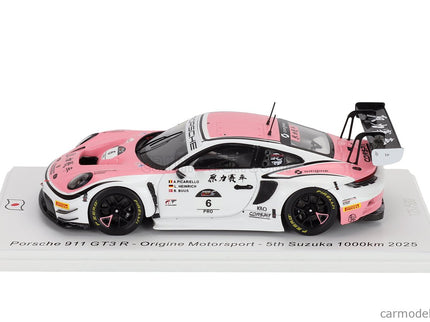 Porsche 911 992 GT3 R Team Origine Motorsport N°6 5. Miesto 1000km Suzuka 2025 Laurin Heinrich - Alessio Picariello - Bastian Buus 1:43 Spark Model biela ružová