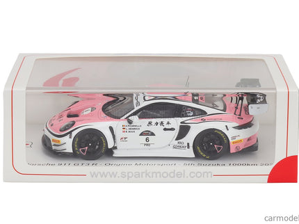 Porsche 911 992 GT3 R Team Origine Motorsport N°6 5. Miesto 1000km Suzuka 2025 Laurin Heinrich - Alessio Picariello - Bastian Buus 1:43 Spark Model biela ružová