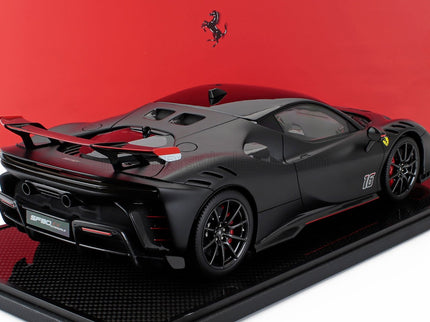 FERRARI | SF90 XX STRADALE N 16 PERSONAL CAR CHARLES LECLERC 2024 - CON VETRINA - WITH SHOWCASE | MATT BLACK RED