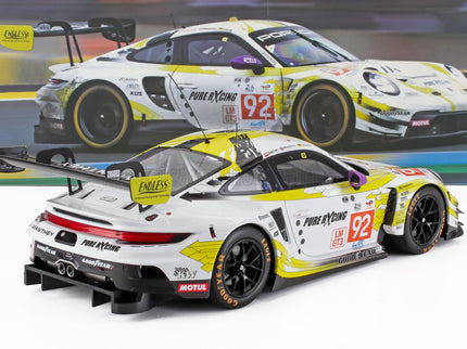 PORSCHE | 911 992 GT3 R TEAM MANTHEY PURE RXCING N 92 24h LE MANS 2024 KLAUS BACHLER - SAINT KITTS - NEVIS MALYKHIN - JOEL STURM | WHITE YELLOW