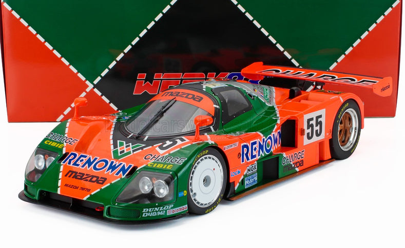 MAZDA | 787B 2.6L TEAM MAZDASPEED CO. LTD. N 55 WINNER 24h LE MANS 1991 BERTRAND GACHOT - JOHNNY HERBERT - VOLKER WEIDLER | ORANGE GREEN SILVER