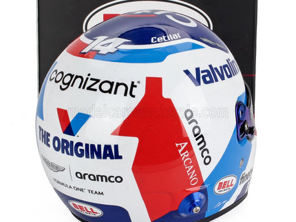 BELL HELMET | CASCO HELMET F1 FERNANDO ALONSO TEAM ASTON MARTIN ARAMCO COGNIZANT N 14 MONACO GP 2024 | WHITE BLUE RED