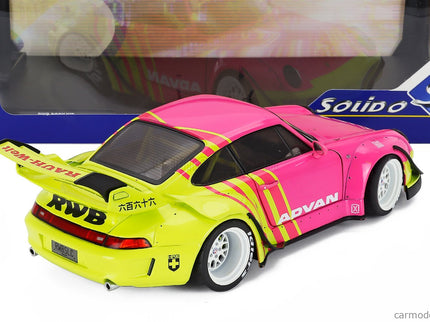 Porsche 911 993 RWB Bodykit Coupe 2024 1:18 Solido ružová žltá