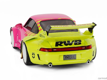 Porsche 911 993 RWB Bodykit Coupe 2024 1:18 Solido ružová žltá