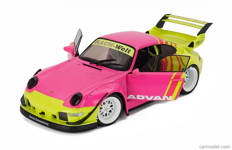 Porsche 911 993 RWB Bodykit Coupe 2024 1:18 Solido ružová žltá