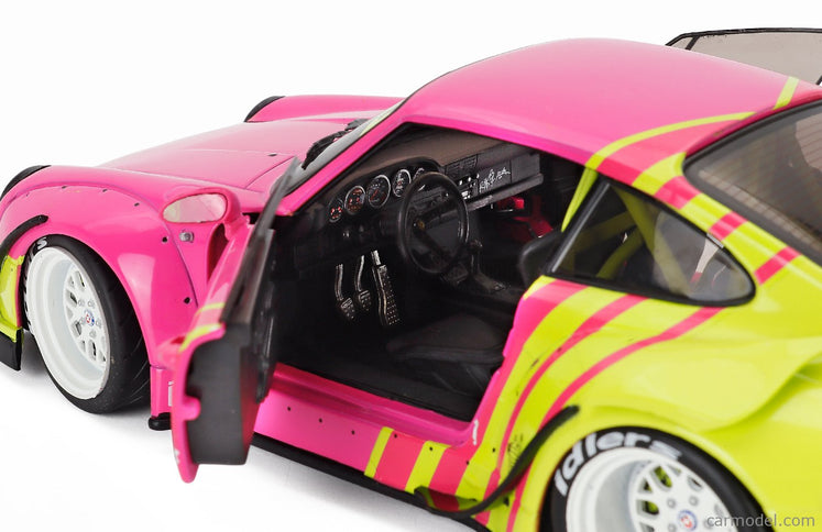 Porsche 911 993 RWB Bodykit Coupe 2024 1:18 Solido ružová žltá