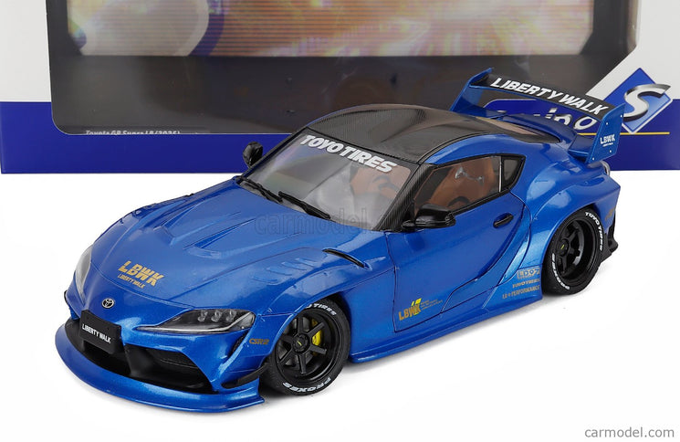 Toyota GR Supra Liberty Walk Body Kit Coupe 2025 1:18 Solido modrá metalická