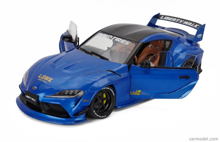 Toyota GR Supra Liberty Walk Body Kit Coupe 2025 1:18 Solido modrá metalická