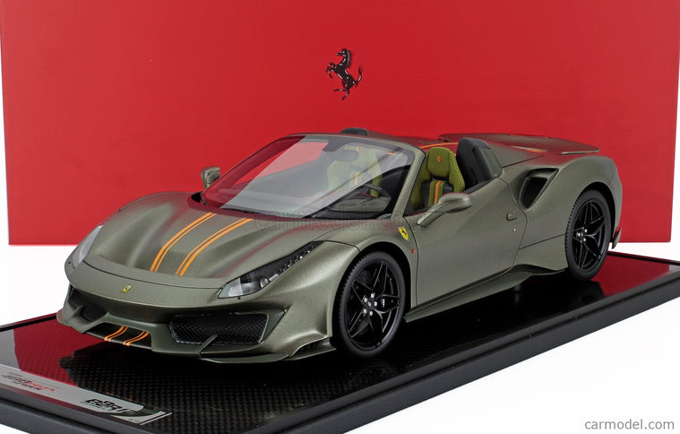 Ferrari 488 Pista Spider 2018 1:12 BBR Models zelená Manzoni - matná zelená žltá