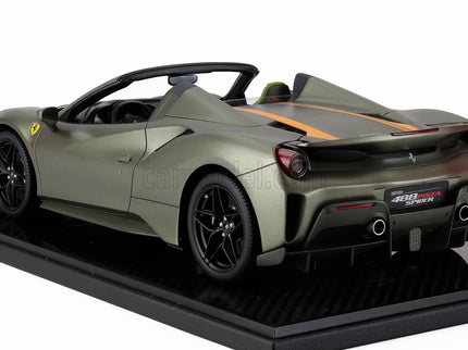 Ferrari 488 Pista Spider 2018 1:12 BBR Models zelená Manzoni - matná zelená žltá