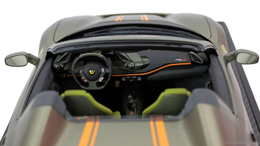 Ferrari 488 Pista Spider 2018 1:12 BBR Models zelená Manzoni - matná zelená žltá