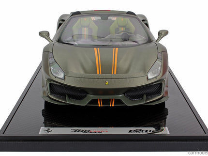 Ferrari 488 Pista Spider 2018 1:12 BBR Models zelená Manzoni - matná zelená žltá