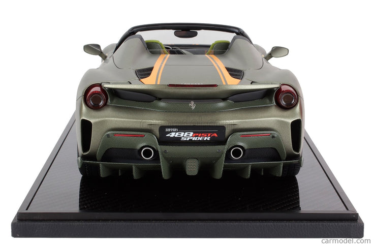 Ferrari 488 Pista Spider 2018 1:12 BBR Models zelená Manzoni - matná zelená žltá