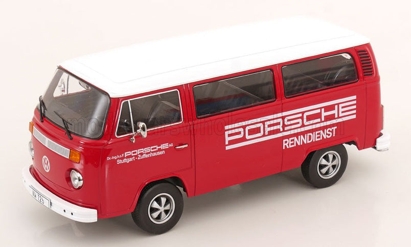 VOLKSWAGEN | T2b MINIBUS PORSCHE RENNDIENST STUTTGART ZUFFENHAUSEN 1972 - WITH FUCHS RIMS | RED WHITE