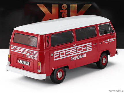 Volkswagen T2b Minibus Porsche Renndienst Stuttgart Zuffenhausen 1972 1:18 KK Scale červená biela
