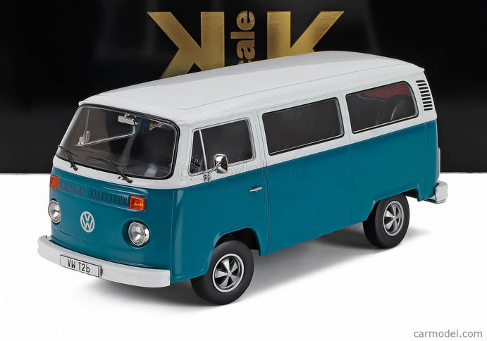 Volkswagen T2b Minibus 1972 - With Fuchs Disky 1:18 KK Scale modrá biela