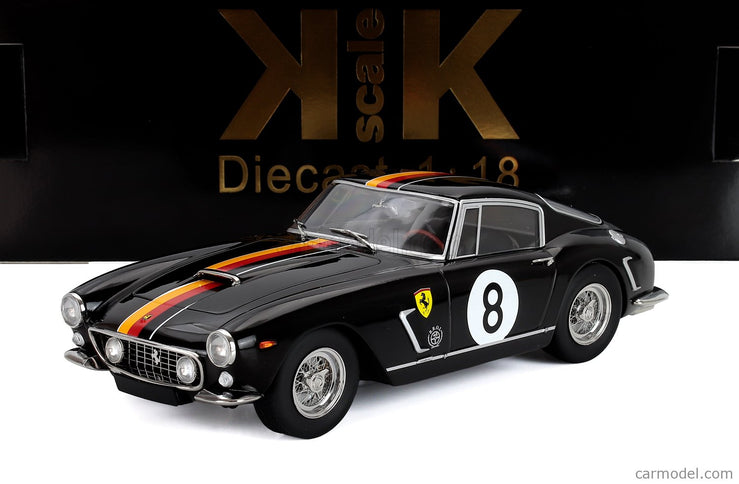 Ferrari 250GT Swb 3.0L V12 Coupe Team Scuderia Colonia N°8 Tourist Trophy Goodwood 1960 Willy Mairesse - Wolfang Seidel 1:18 KK Scale čierna