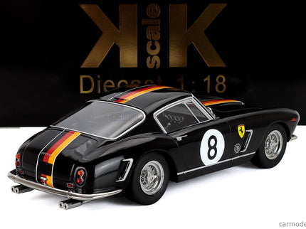 Ferrari 250GT Swb 3.0L V12 Coupe Team Scuderia Colonia N°8 Tourist Trophy Goodwood 1960 Willy Mairesse - Wolfang Seidel 1:18 KK Scale čierna