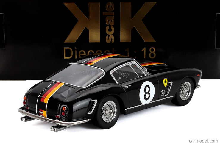 Ferrari 250GT Swb 3.0L V12 Coupe Team Scuderia Colonia N°8 Tourist Trophy Goodwood 1960 Willy Mairesse - Wolfang Seidel 1:18 KK Scale čierna