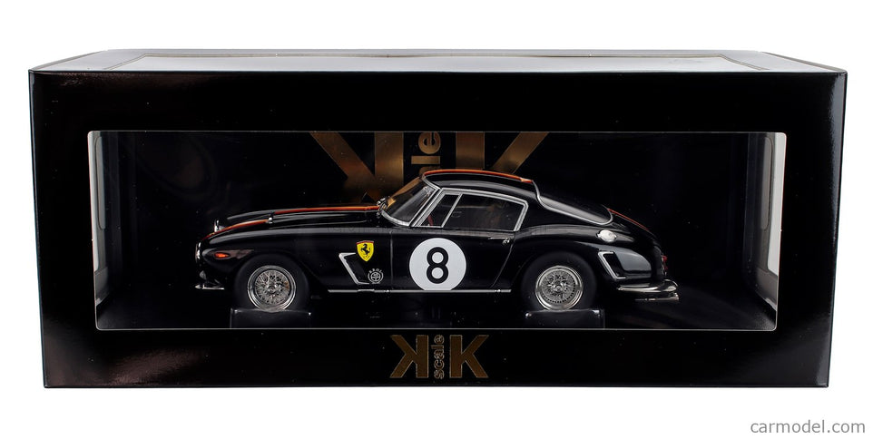 Ferrari 250GT Swb 3.0L V12 Coupe Team Scuderia Colonia N°8 Tourist Trophy Goodwood 1960 Willy Mairesse - Wolfang Seidel 1:18 KK Scale čierna