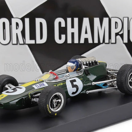 LOTUS | F1  33 N 5 WORLD CHAMPION WINNER BRITISH GP 1965 JIM CLARK - WITH DRIVER FIGURE | GREEN YELLOW