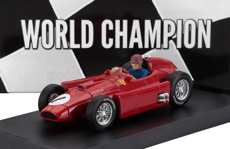 FERRARI | F1  LANCIA D50 N 1 WORLD CHAMPION WINNER BRITISH GP 1956 JUAN MANUEL FANGIO - WITH DRIVER FIGURE | RED