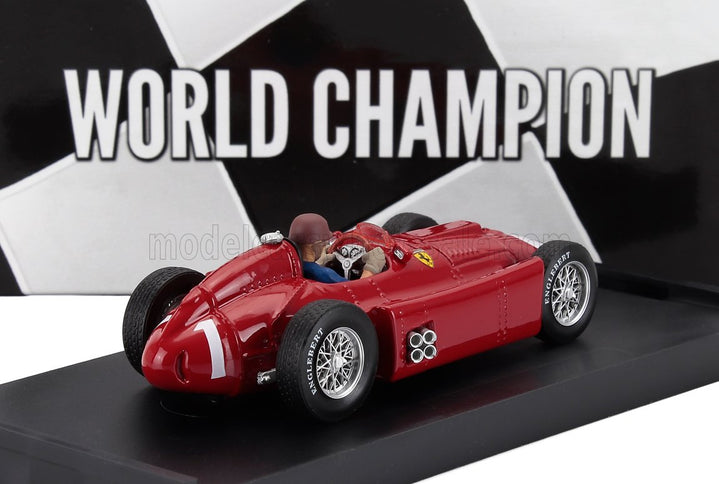 FERRARI | F1  LANCIA D50 N 1 WORLD CHAMPION WINNER BRITISH GP 1956 JUAN MANUEL FANGIO - WITH DRIVER FIGURE | RED