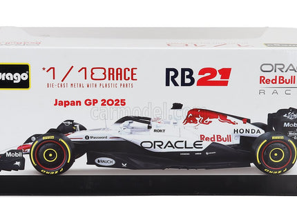 Red Bull F1 RB21 Team Oracle Red Bull Racing N°22 Japan GP 2025 Yuki Tsunoda 1:18 Bburago biela červená