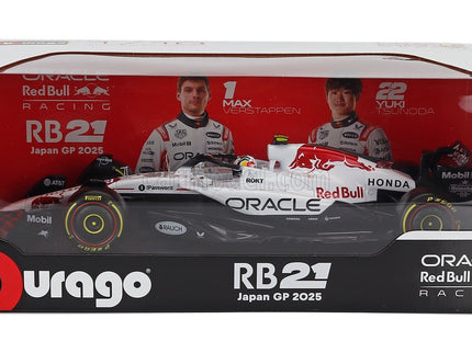 Red Bull F1 RB21 Team Oracle Red Bull Racing N°22 Japan GP 2025 Yuki Tsunoda 1:18 Bburago biela červená
