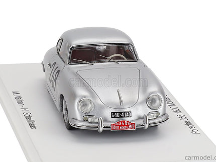 Porsche 356 1500 Coupe N°248 Rally Montecarlo 1955 Max Nathan - Heinz Schellhaas 1:43 Spark Model strieborná