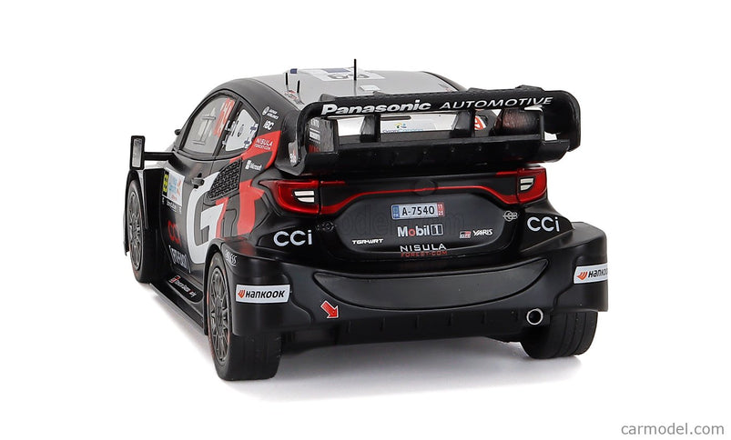 Toyota Yaris GR Hybrid RALLY1 Team Toyota Gazoo Racing Wrt N°69 Víťaz Rally Islas Canarias 2025 Kalle Rovanpera - Jonne Halttunen 1:18 IXO Models čierna biela