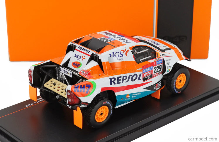 Toyota Hilux Pick-UP GR Dkr Team Overdrive Toyota Repsol N°299 Rally Dakar 2022 Chabot Ronan - Gilles Pillot 1:43 IXO Models biela oranžová