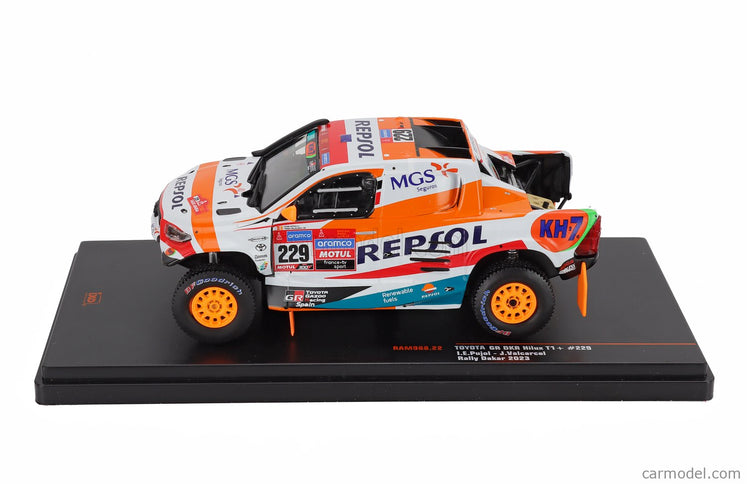 Toyota Hilux Pick-UP GR Dkr Team Overdrive Toyota Repsol N°299 Rally Dakar 2022 Chabot Ronan - Gilles Pillot 1:43 IXO Models biela oranžová