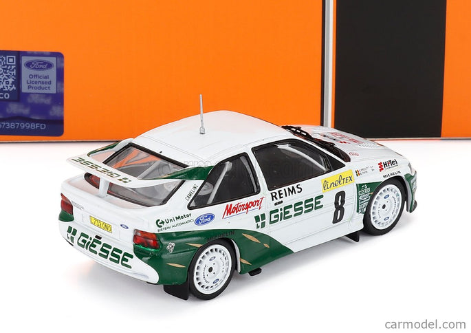 Ford Escort RS Cosworth Team Ford Motor N°8 Rally Montecarlo 1994 Bruno Thiry - Stephane Prevot 1:43 IXO Models biela zelená