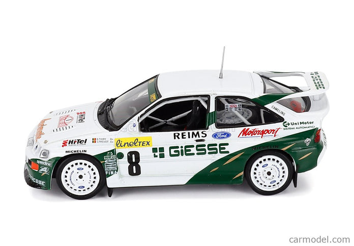 Ford Escort RS Cosworth Team Ford Motor N°8 Rally Montecarlo 1994 Bruno Thiry - Stephane Prevot 1:43 IXO Models biela zelená