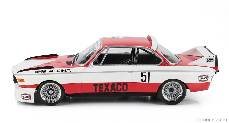 BMW 3.0 Csl Team Dutch National Racing (NL) N°51 3. Miesto Zandvoort 1974 Huub Vermeulen - Rob Slotemaker 1:18 Minichamps červená biela