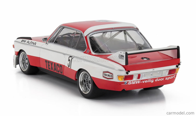 BMW 3.0 Csl Team Dutch National Racing (NL) N°51 3. Miesto Zandvoort 1974 Huub Vermeulen - Rob Slotemaker 1:18 Minichamps červená biela
