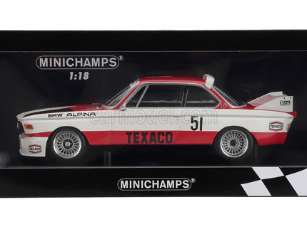 BMW 3.0 Csl Team Dutch National Racing (NL) N°51 3. Miesto Zandvoort 1974 Huub Vermeulen - Rob Slotemaker 1:18 Minichamps červená biela