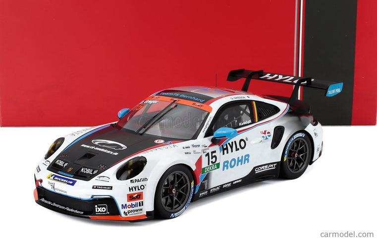 Porsche 911 992-2 GT3 Team 75 Bernhard N°15 Porsche Carrera Cup Germany Sezóna 2025 Daniel Gregor 1:18 IXO Models biela čierna