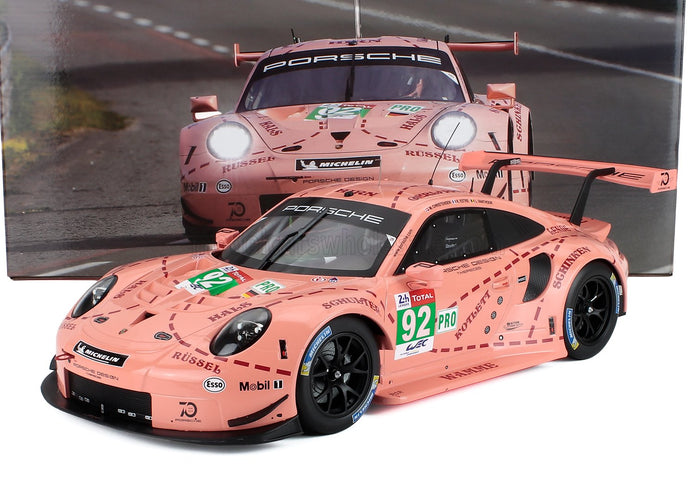 PORSCHE | 911 991 RSR TEAM PORSCHE GT N 92 WINNER LMGTE PRO PINK PIG TRIBUTE 24h LE MANS 2018 MICHEAL CHRISTENSEN - KEVIN ESTRE - LAURENS VANTHOOR | PINK