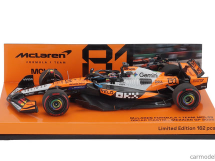 Mclaren F1 MCL39 Team Mclaren N°81 5. Miesto Mexico GP 2025 Oscar Piastri 1:43 Minichamps oranžová čierna