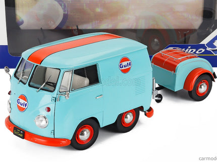 Volkswagen T1 Van Kool Combi With Trailer Gulf Oil Tribute 1950 1:18 Solido svetlomodrá oranžová
