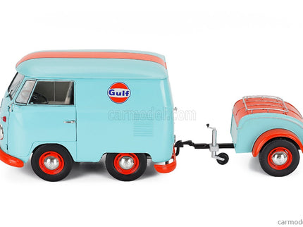 Volkswagen T1 Van Kool Combi With Trailer Gulf Oil Tribute 1950 1:18 Solido svetlomodrá oranžová