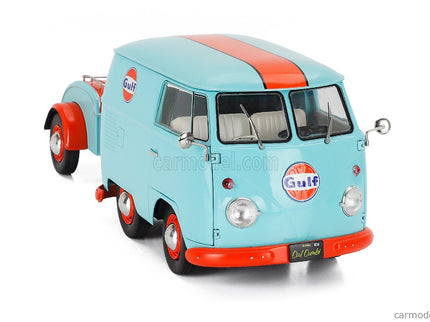 Volkswagen T1 Van Kool Combi With Trailer Gulf Oil Tribute 1950 1:18 Solido svetlomodrá oranžová
