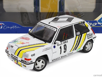 Renault R5 GT Turbo N°19 Rally Montecarlo 1989 Alain Oreille - Gilles Thimonier 1:18 Solido biela žltá
