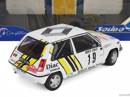 Renault R5 GT Turbo N°19 Rally Montecarlo 1989 Alain Oreille - Gilles Thimonier 1:18 Solido biela žltá