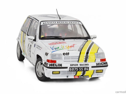 Renault R5 GT Turbo N°19 Rally Montecarlo 1989 Alain Oreille - Gilles Thimonier 1:18 Solido biela žltá