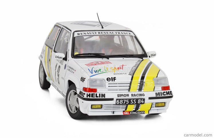 Renault R5 GT Turbo N°19 Rally Montecarlo 1989 Alain Oreille - Gilles Thimonier 1:18 Solido biela žltá