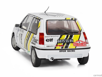Renault R5 GT Turbo N°19 Rally Montecarlo 1989 Alain Oreille - Gilles Thimonier 1:18 Solido biela žltá